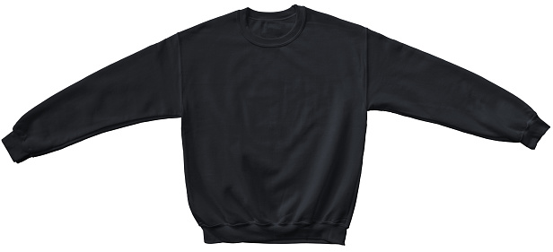 Blank sweatshirt black color mock up template on white background