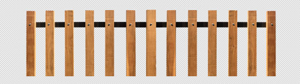 istock Long fence wood background/clipping path 689903888