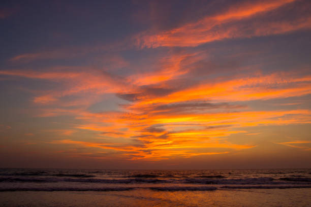 istock Amazing sunset at Arambol beach, North Goa, India 689904502