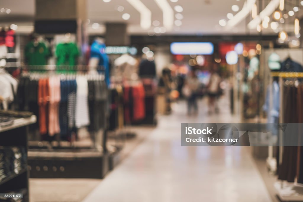 abstract blurred background of Department store abstract blurred background of Department store in Shopping Mall, Vintage tone Store Stock Photo