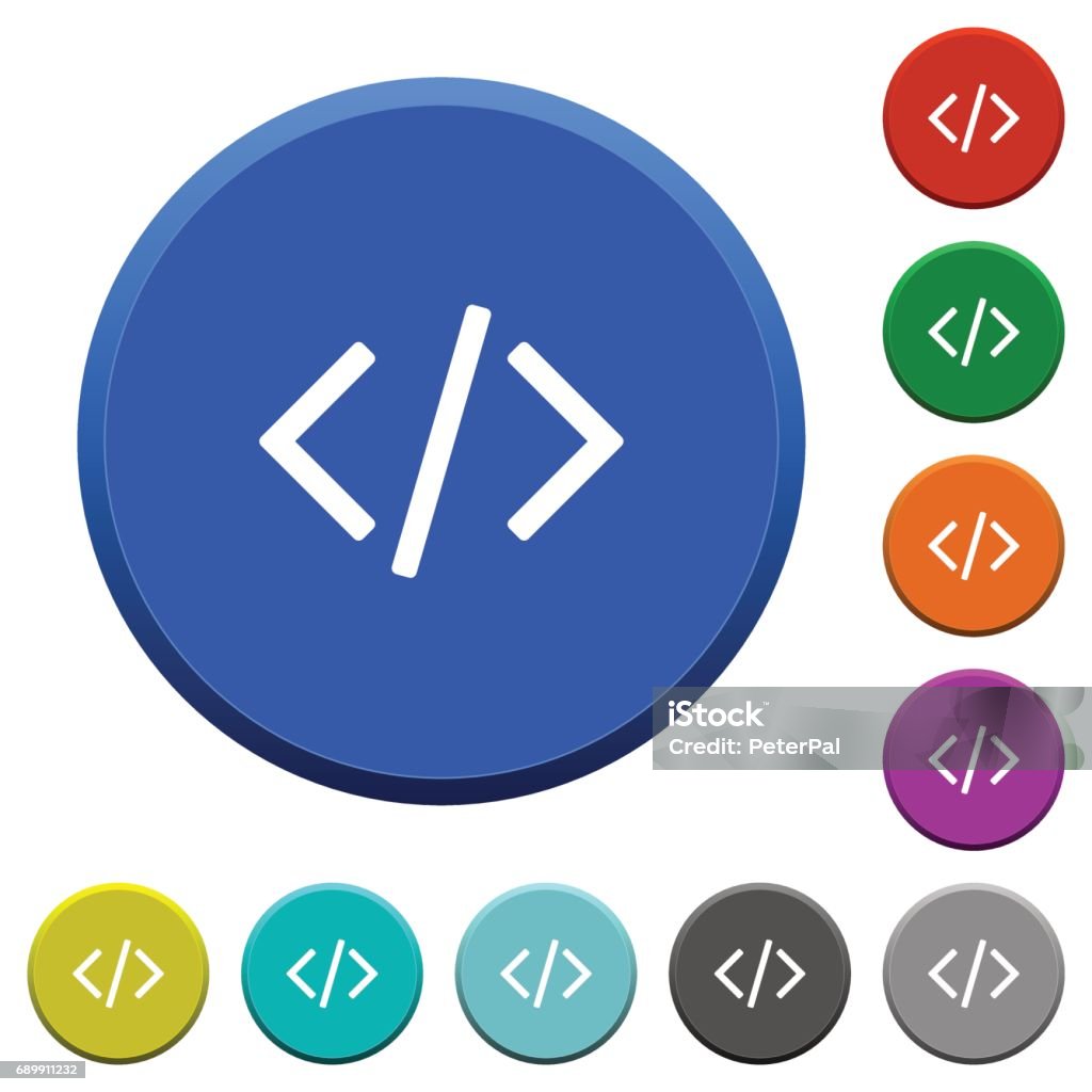 Programming Code Beveled Buttons Stock Illustration - Download Image ...