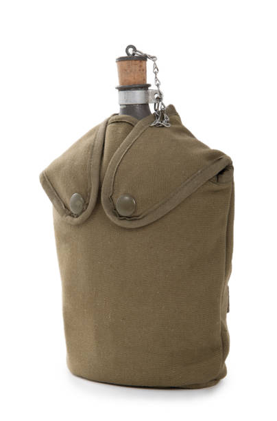 istock Old military canteen isolated on a white background 689912470