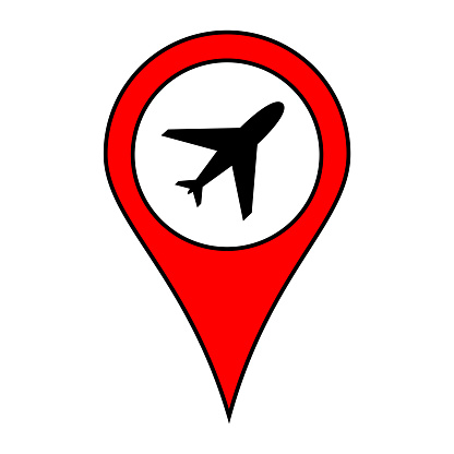 Map pin location poi airport