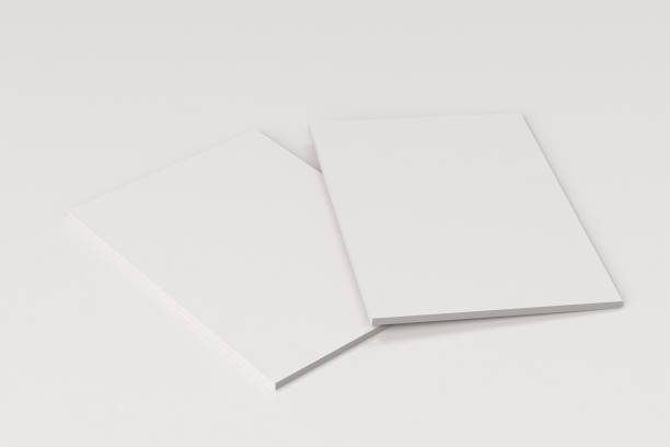 istock Two blank white closed brochure mock-up on white background 689916720