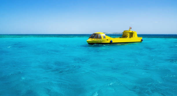Egyptian submarine with a glass bottom organize sightseeing tourist tours