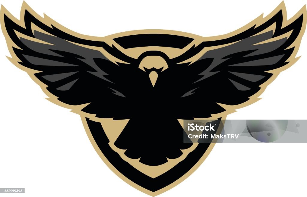 Aigle en vol, icône - clipart vectoriel de Aigle libre de droits