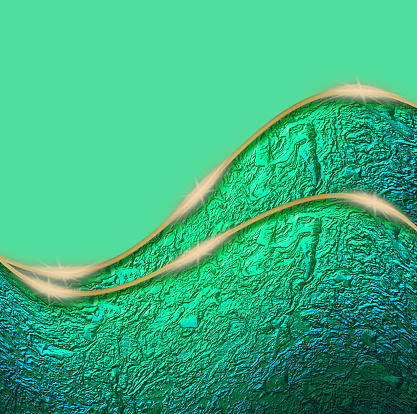 Shiny green background with golden curves
