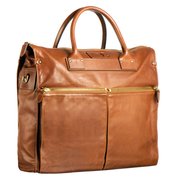 istock Stylish brown leather handbag 689923524