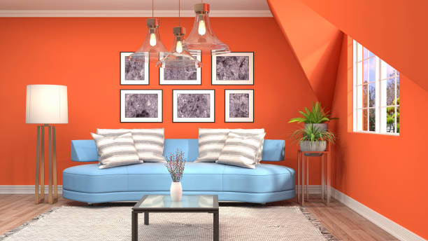 istock Interior living room. 3d illustration 689941186