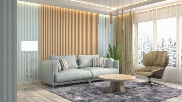 istock Interior living room. 3d illustration 689941224