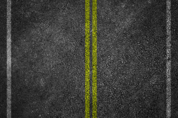istock Asphalt Road Texture with White Stripes and yellow 689941330