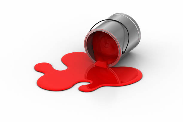 istock Red paint pour on the floor 689947418