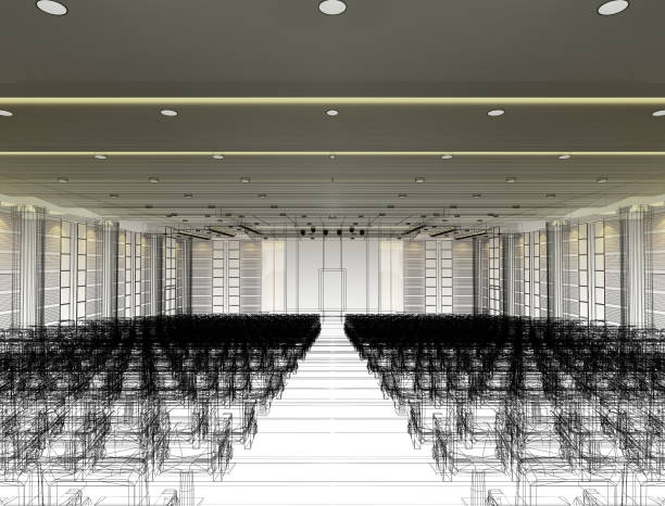 istock sketch design of interior auditorium  ,3d  render 689950968