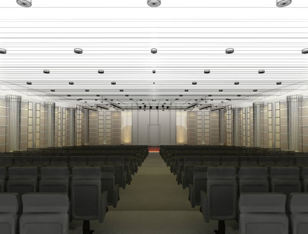 istock sketch design of interior auditorium  ,3d  render 689951006