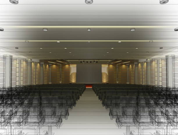 istock sketch design of interior auditorium  ,3d  render 689951040