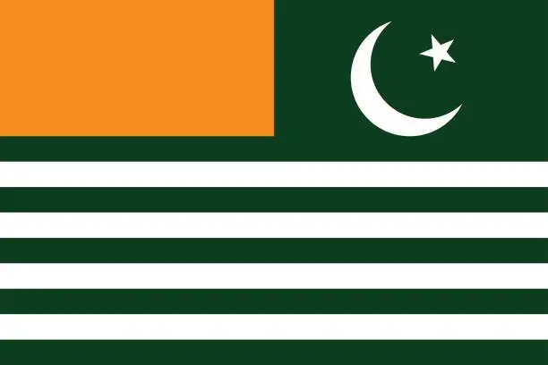 Vector illustration of Flag Azad Jammu and Kashmir