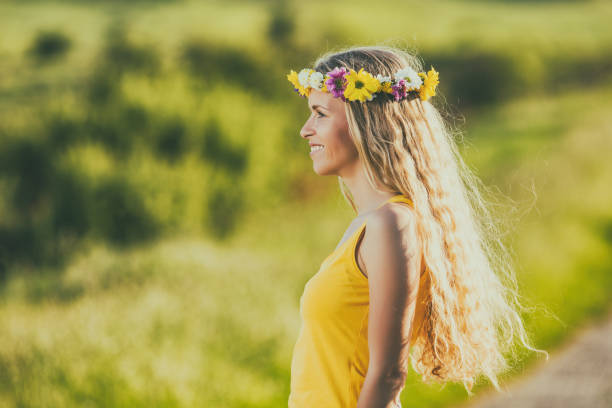 istock Woman  enjoys in the nature 689954584