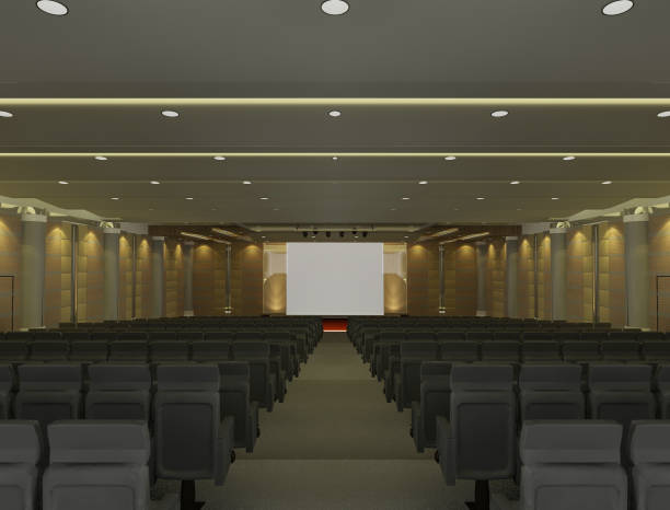 istock sketch design of interior auditorium  ,3d  render 689954994
