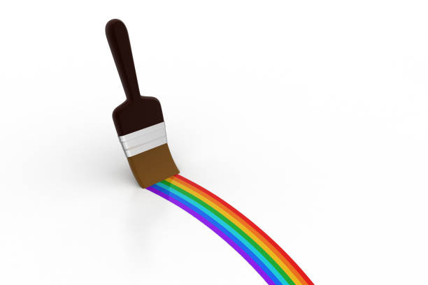 istock Rainbow color painting by brush 689959994