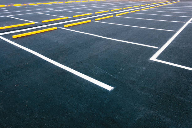 Empty car parking lots, Outdoor public parking. Empty car parking lots, Outdoor public parking. parking lot stock pictures, royalty-free photos & images