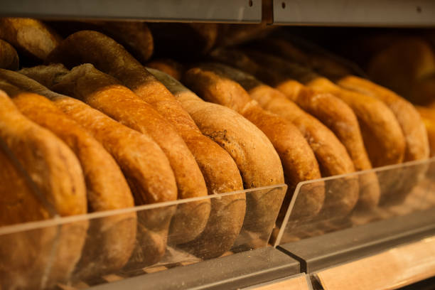 istock White bread, loaves in the store 689971912