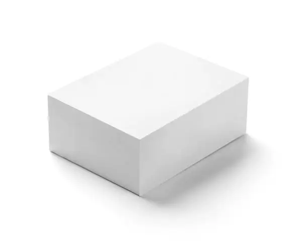 Photo of white box container template blank package