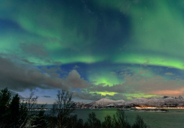 istock Aurora Northern Polar light in night sky over Northern Norway 689987000