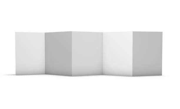 Z folded brochure mock-up with 5 blank pages format A4 3D illustration.
