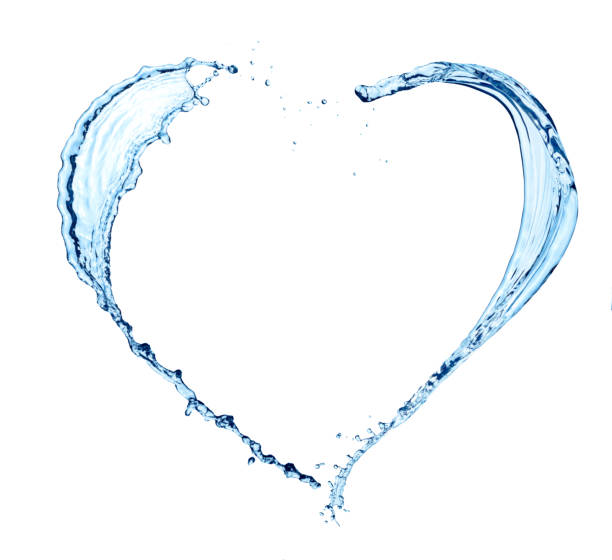 istock Heart made of water on white 689994454