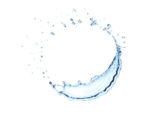 water splash circle isolated - water bubble drop splashing imagens e fotografias de stock