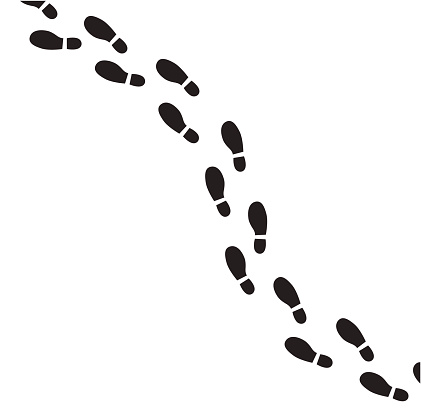 Vector art: human footprints sign.
