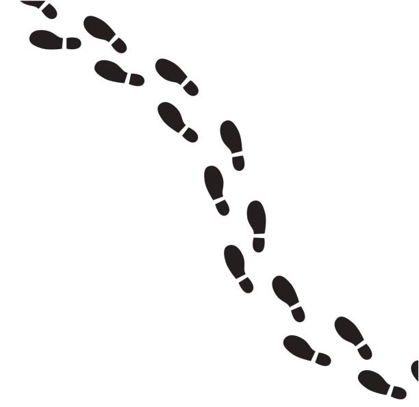 Human footprint vector icon. Vector art: human footprints sign. footprint stock illustrations
