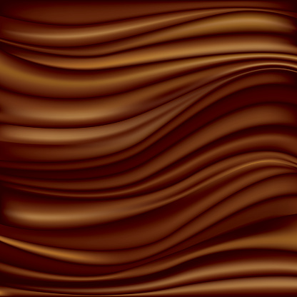 Vector Illustration of an abstract satin background with a sweet liquid chocolate