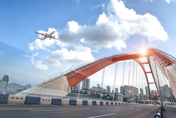 istock motion blurred traffic on bridge,chongqing china. 690009528