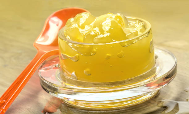 juste de la gelée - gelatin dessert orange fruit marmalade photos et images de collection