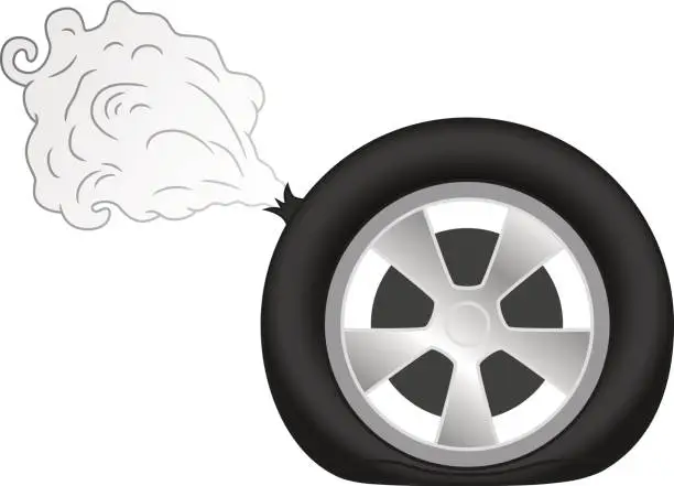 Vector illustration of Tyre puncture