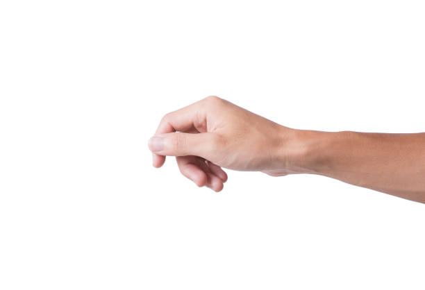 istock caucasian hand holding some like isolated on white background. 690032200