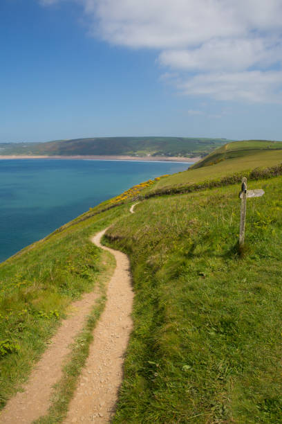 istock South west coast path to Woolacome Devon England UK in summer 690033032