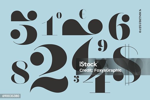 istock Font of numbers in classical french didot style 690035380