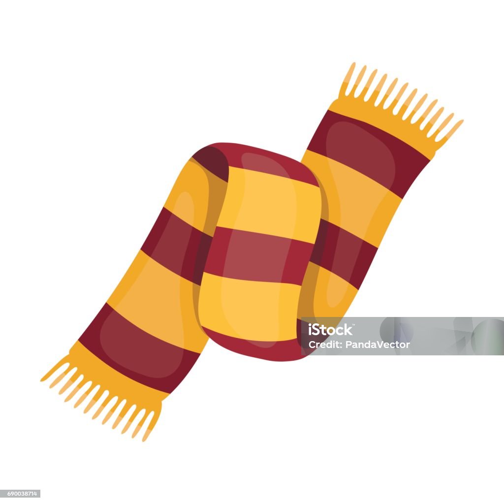 Belle écharpe bicolore. Foulard avec ses cordes sur les extrémités. Foulards et châles unique icône illustration stock de symbole de vecteur de le style dessin animé. - clipart vectoriel de Écharpe libre de droits