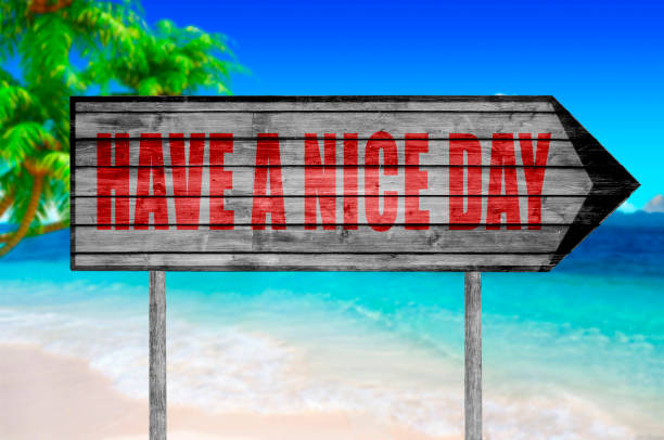 istock Red Have a Nice Day wooden sign 690043116