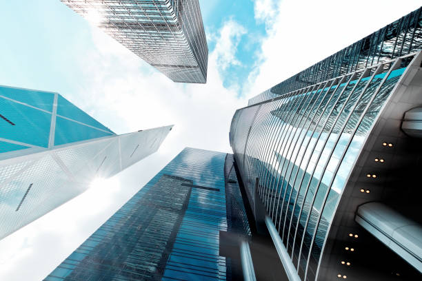 istock Skyscrapers shot with perspective 690046776