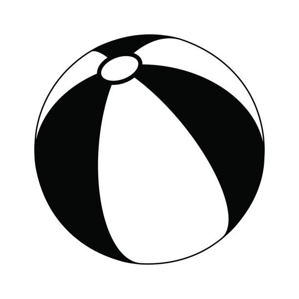 ilustrações de stock, clip art, desenhos animados e ícones de beach ball  silhouette vector symbol icon design. - beach ball ball bouncing white background