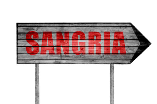 istock Red Sangria wooden sign isolated on white 690047398