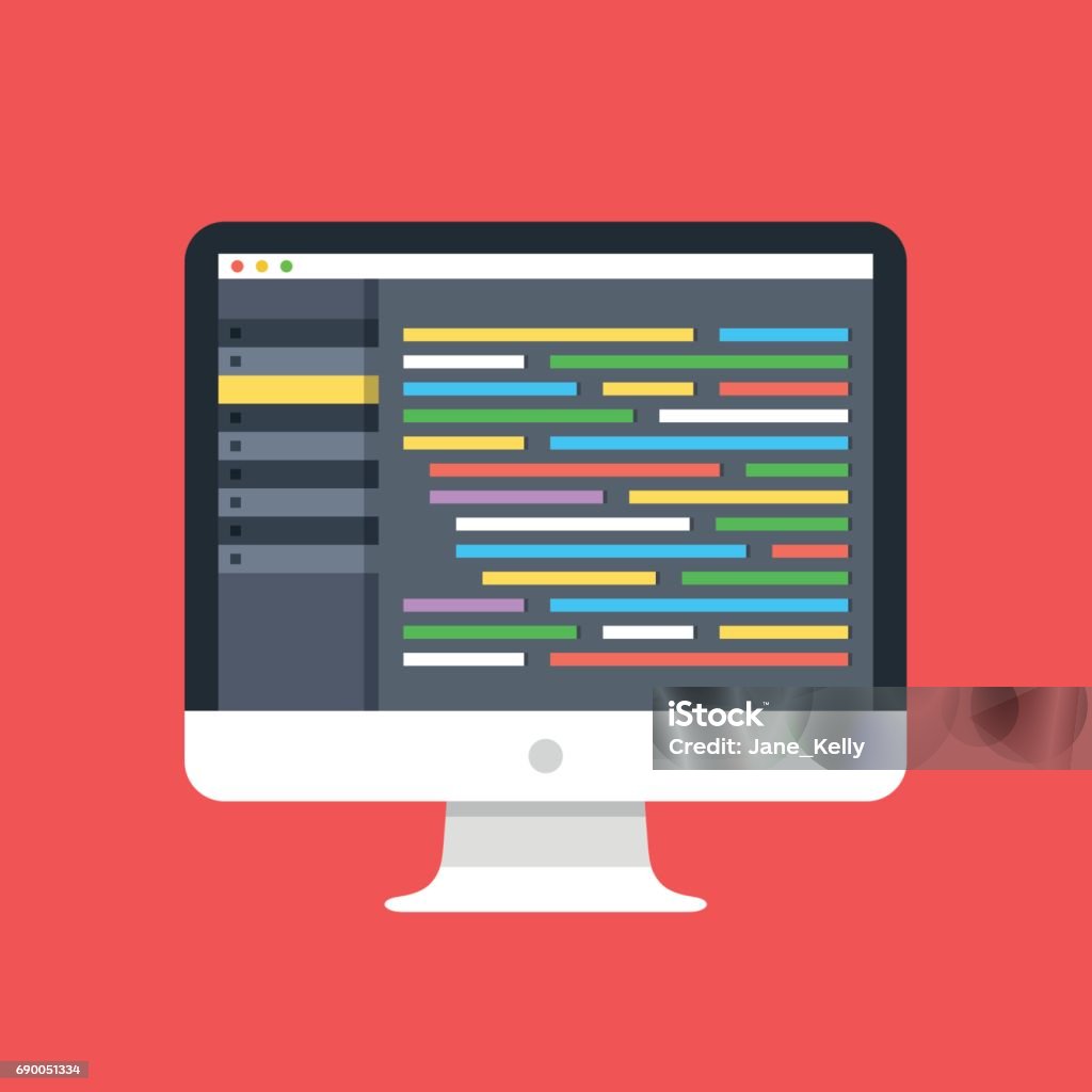 Code Editor Screen Programming Code Editor On Computer Screen Desktop Pc With Code Editor Software Gui ...