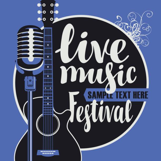 istock music poster with microphone and acoustic guitar 690057152