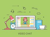 linearen-flachen-videochat-konferenz-web