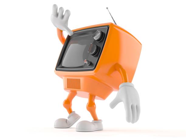 istock Retro TV character looking up 690061540