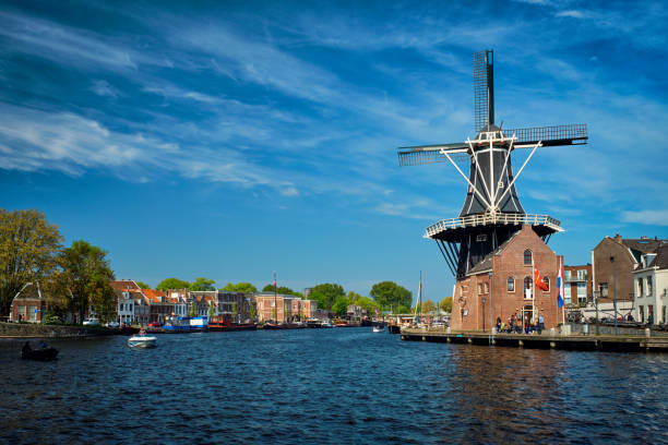 istock Harlem landmark  windmill De Adriaan on Spaarne river. Harlem, 690064226