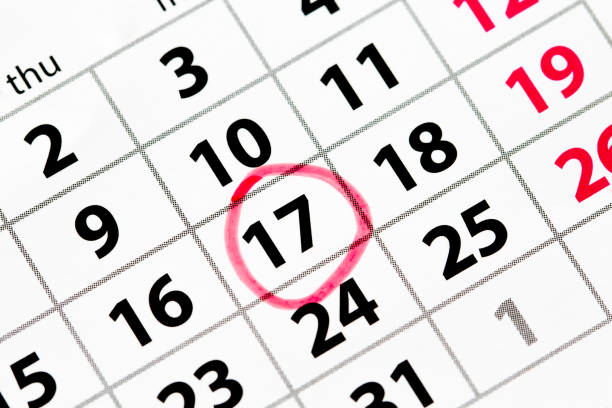istock Calendar with date circled in red 690064846